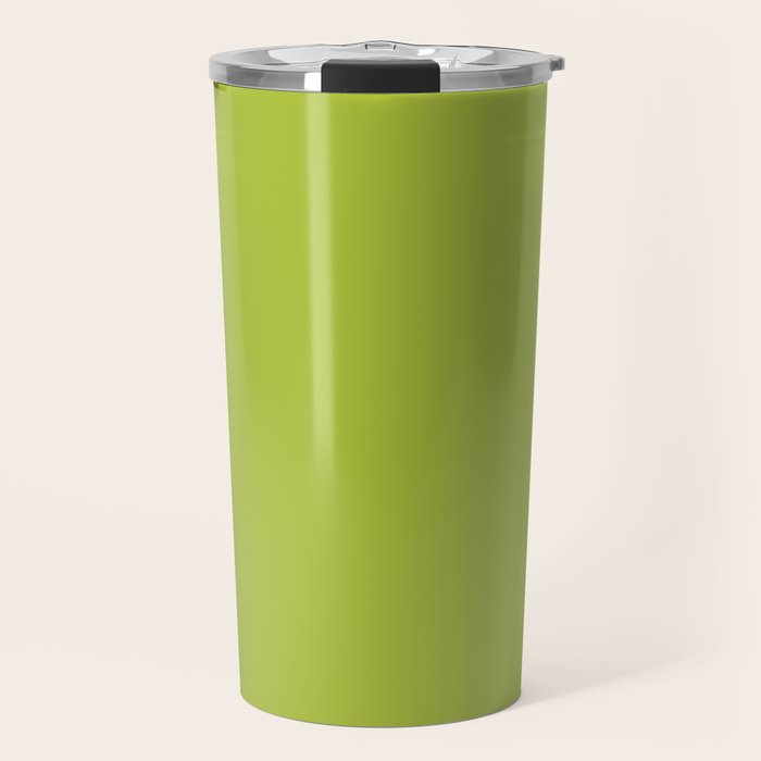 Chartreuse Green Solid Color Travel Mug Gallery Image 1