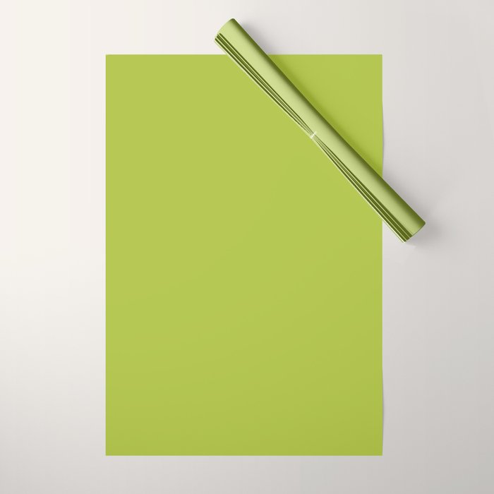 Chartreuse Green Solid Color Wrapping Paper Gallery Image 1