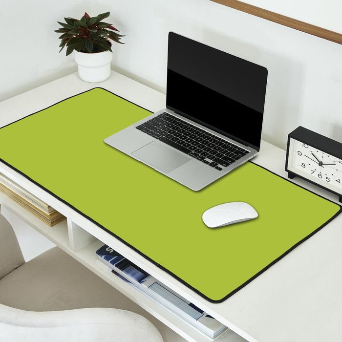 Chartreuse Green Solid Color Desk Mat Gallery Image 2