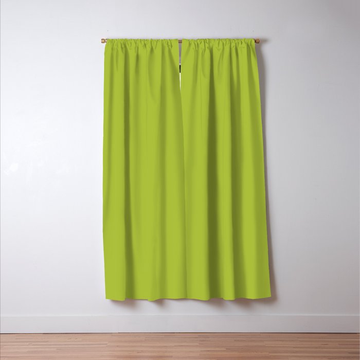Chartreuse Green Solid Color Window Curtain Gallery Image 3