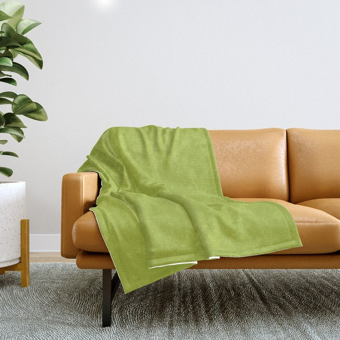 Chartreuse Green Solid Color Throw Blanket Gallery Image 1