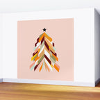 Festive Retro Christmas Tree on Peach Fuzz Wall Mural Gallery Image 2
