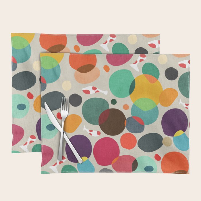 Lotus in koi pond Placemat Gallery Image 1