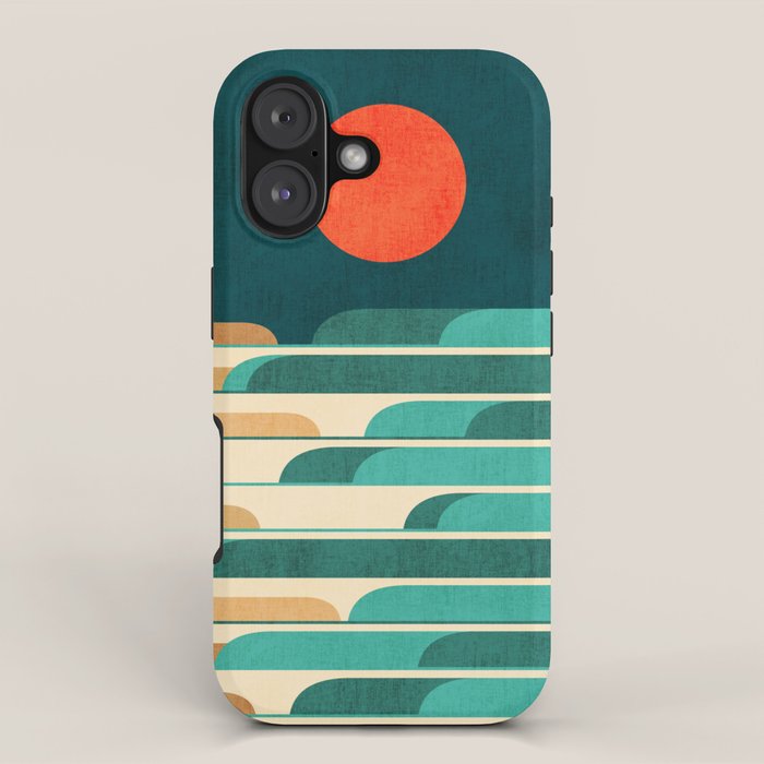Chasing wave under the red moon iPhone Case Gallery Image 1