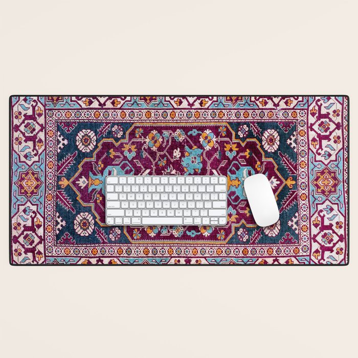Romanian  Antique  Double Niche Carpet Print Desk Mat Gallery Image 1