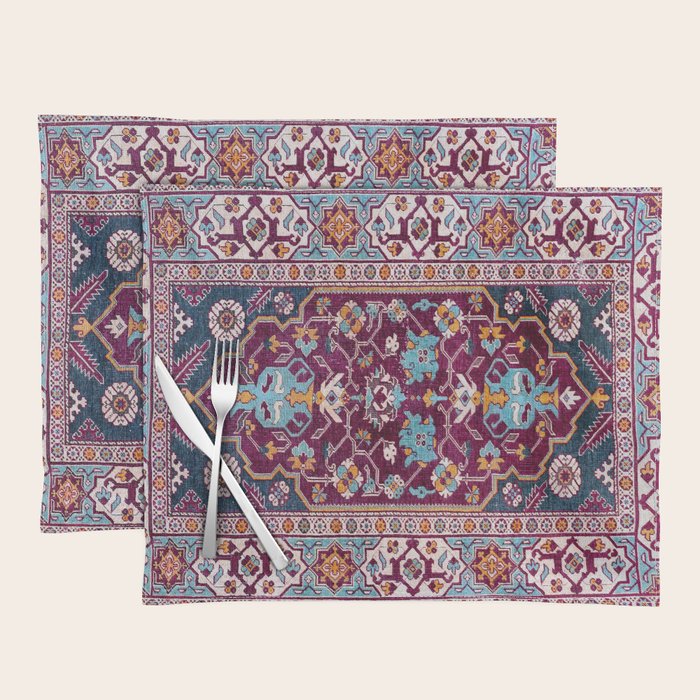 Romanian  Antique  Double Niche Carpet Print Placemat Gallery Image 1