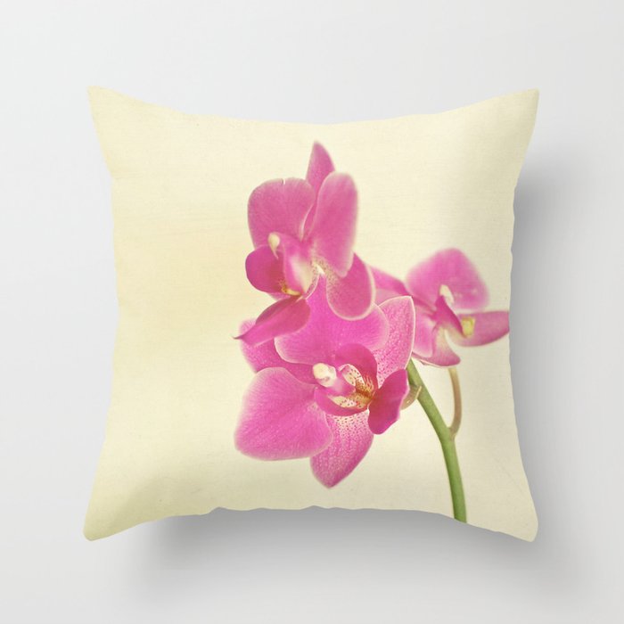 Pink Orchid Throw Pillow Gallery Image 1