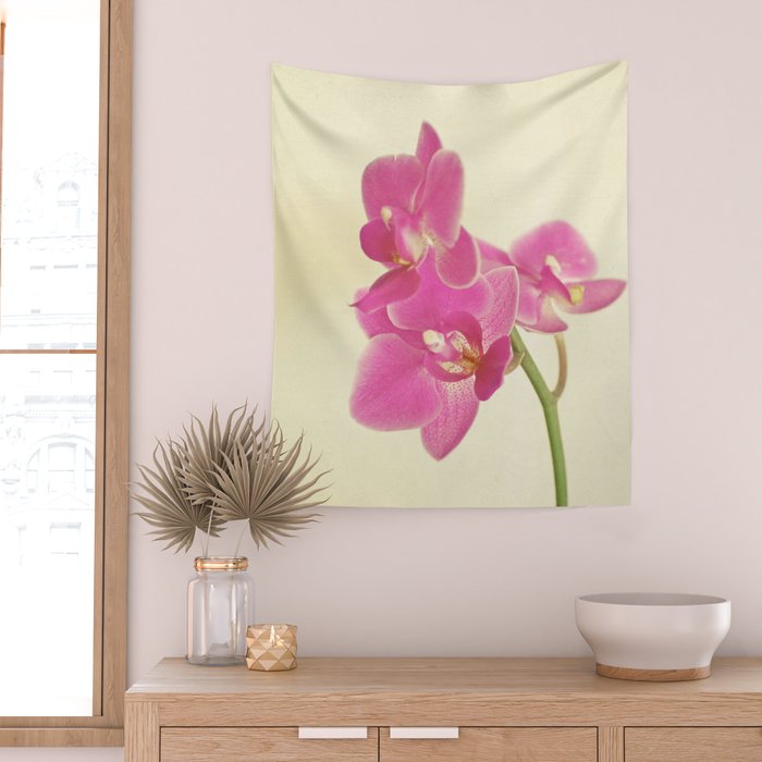Pink Orchid Wall Tapestry Gallery Image 2