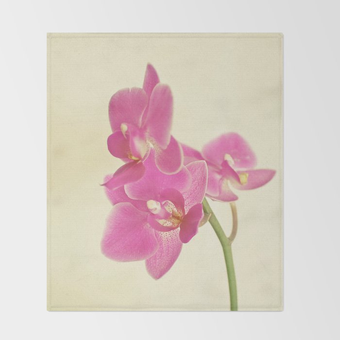 Pink Orchid Throw Blanket Gallery Image 2