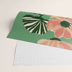 Coral Poppies on Green Wrapping Paper Gallery Image 2