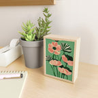 Coral Poppies on Green Mini Art Print Gallery Image 2