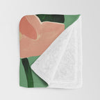 Coral Poppies on Green Throw Blanket Gallery Image 3