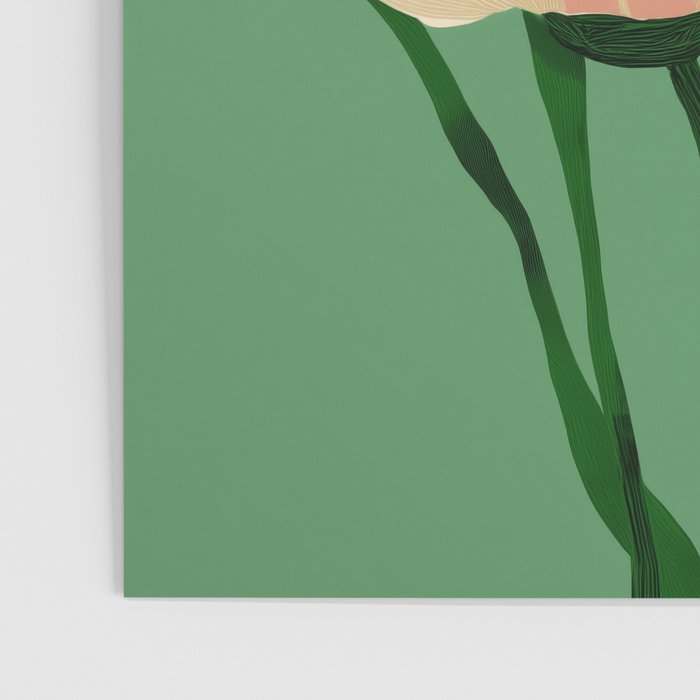 Coral Poppies on Green Poster Gallery Image 3