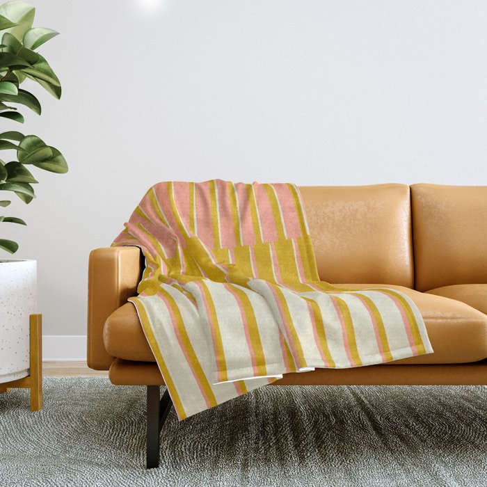 Peach, Tulip & Cream | PATTERN 09: The Retro Edition Throw Blanket Gallery Image 1