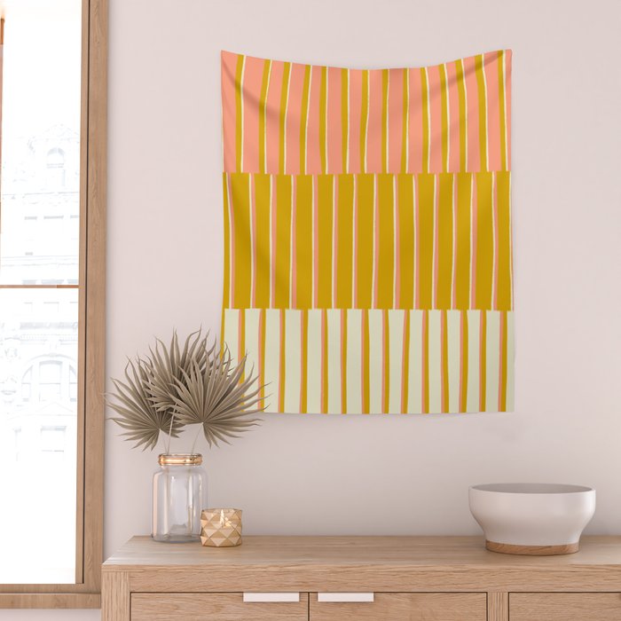 Peach, Tulip & Cream | PATTERN 09: The Retro Edition Wall Tapestry Gallery Image 2