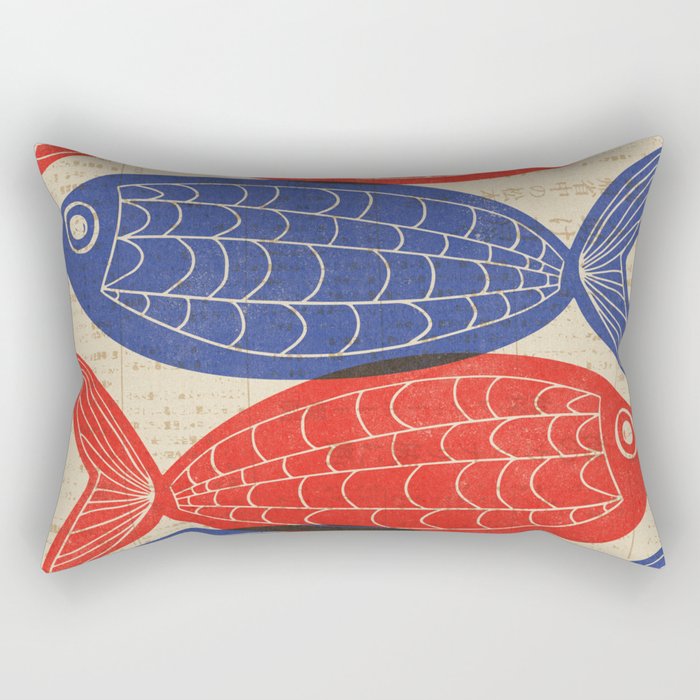 Red Fish, Blue Fish Rectangular Pillow Gallery Image 1