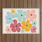 Frangipani flowers - bright Outdoor Rug Gallery Image 1