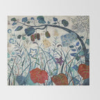 nature Japanese painting Throw Blanket Gallery Image 2