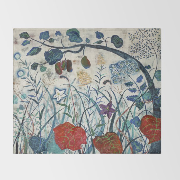 nature Japanese painting Throw Blanket Gallery Image 2
