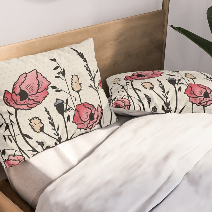 Summer Field (neutral remix) Pillow Sham Gallery Image 2