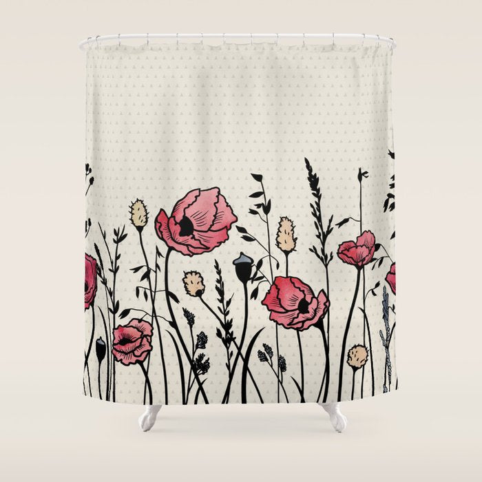 Summer Field (neutral remix) Shower Curtain Gallery Image 1