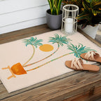 Colorful SoCal Palm Tree Scene Outdoor Rug Gallery Image 2