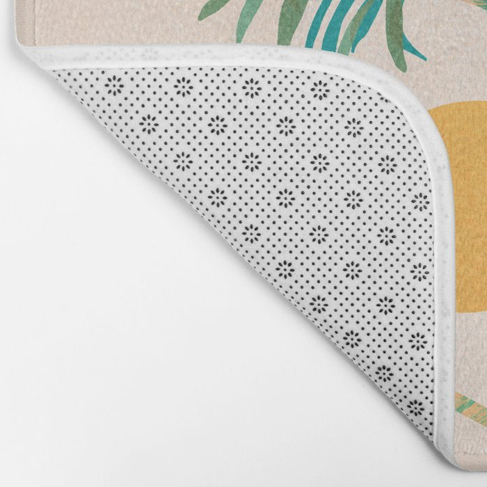 Colorful SoCal Palm Tree Scene Bath Mat Gallery Image 2