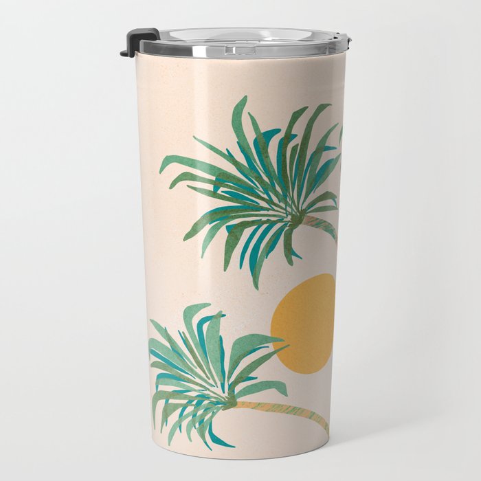 Colorful SoCal Palm Tree Scene Travel Mug Gallery Image 3