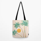 Colorful SoCal Palm Tree Scene Tote Bag Gallery Image 2