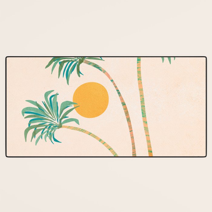 Colorful SoCal Palm Tree Scene Desk Mat Gallery Image 3