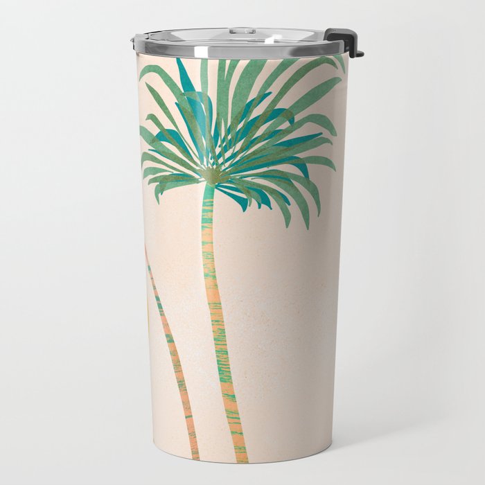 Colorful SoCal Palm Tree Scene Travel Mug Gallery Image 2