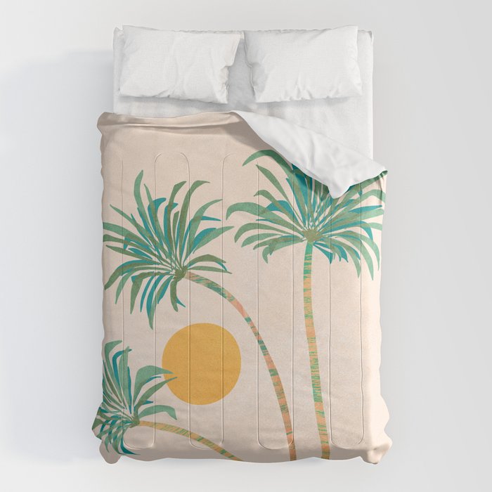 Colorful SoCal Palm Tree Scene Comforter Gallery Image 6