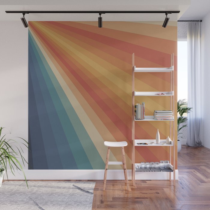 Retro 70s Sunrays Wall Mural Gallery Image 1