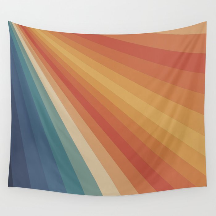 Retro 70s Sunrays Wall Tapestry Gallery Image 1