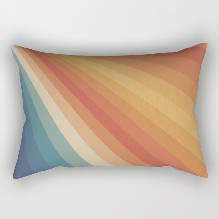 Retro 70s Sunrays Rectangular Pillow Gallery Image 1