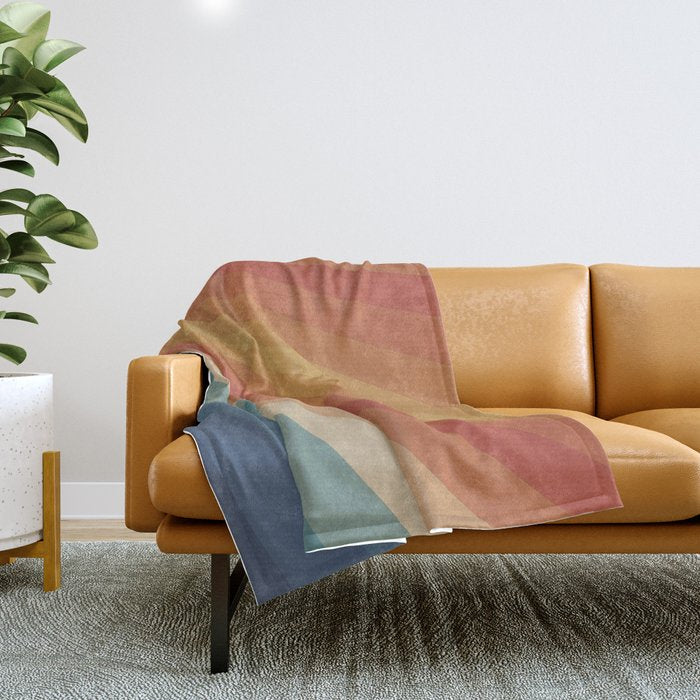 Retro 70s Sunrays Throw Blanket Gallery Image 1