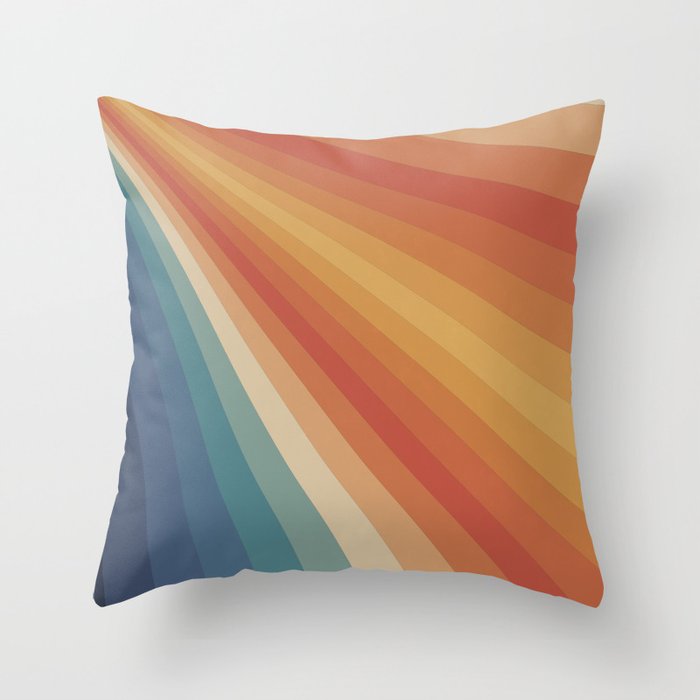 Retro 70s Sunrays Throw Pillow Gallery Image 6