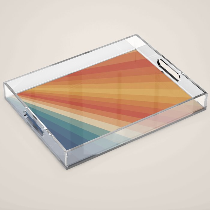 Retro 70s Sunrays Acrylic Tray Gallery Image 1