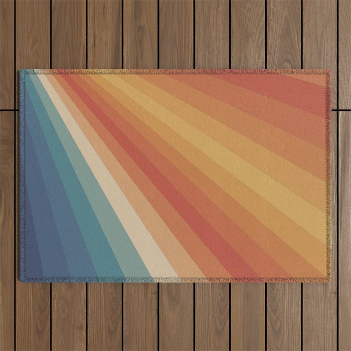 Retro 70s Sunrays Outdoor Rug Gallery Image 1