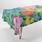Vibrant Floral Terrarium Illustration Tablecloth Gallery Image 1