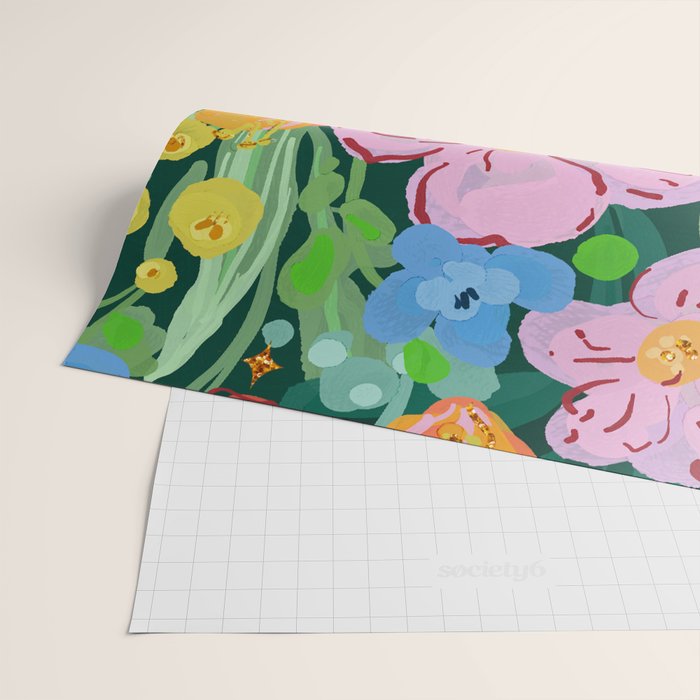 Vibrant Floral Terrarium Illustration Wrapping Paper Gallery Image 2
