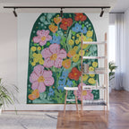 Vibrant Floral Terrarium Illustration Wall Mural Gallery Image 1