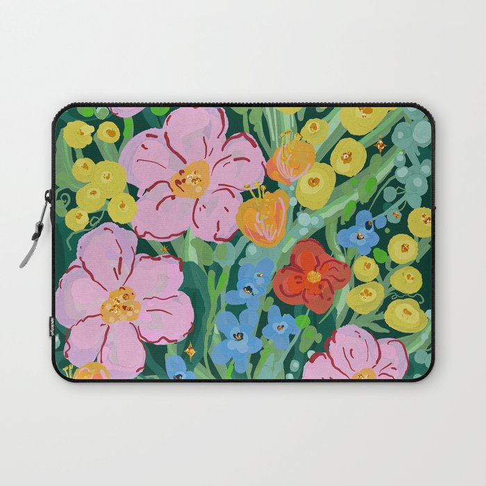 Vibrant Floral Terrarium Illustration Laptop Sleeve Gallery Image 1
