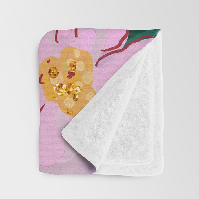 Vibrant Floral Terrarium Illustration Throw Blanket Gallery Image 3