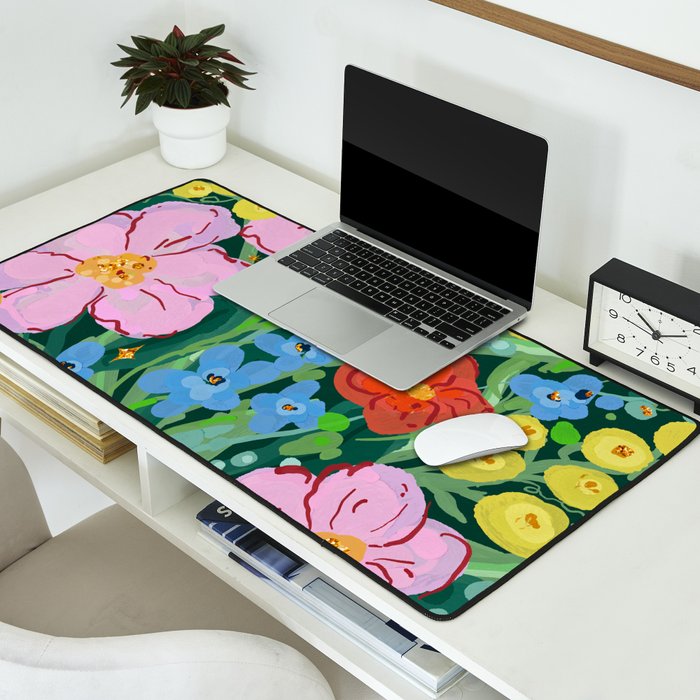 Vibrant Floral Terrarium Illustration Desk Mat Gallery Image 2