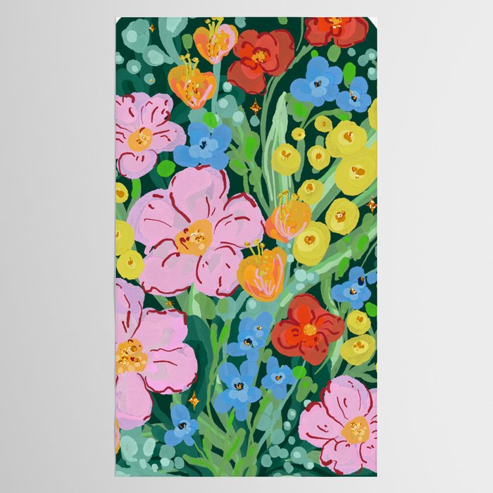 Vibrant Floral Terrarium Illustration Tablecloth Gallery Image 2