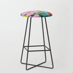 Vibrant Floral Terrarium Illustration Stool Gallery Image 1