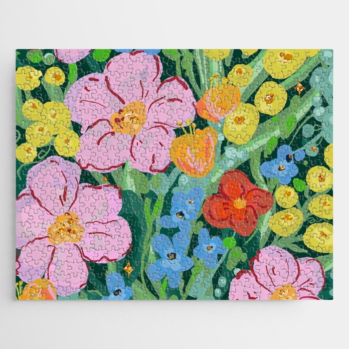 Vibrant Floral Terrarium Illustration Jigsaw Puzzle Gallery Image 1