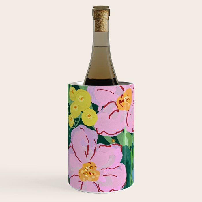 Vibrant Floral Terrarium Illustration Wine Chiller Gallery Image 2