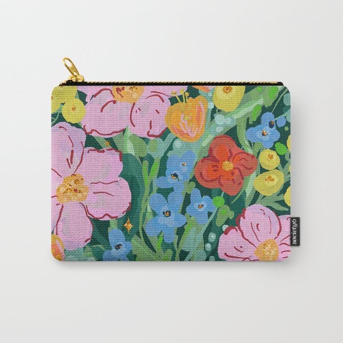 Vibrant Floral Terrarium Illustration Carry All Pouch Gallery Image 1